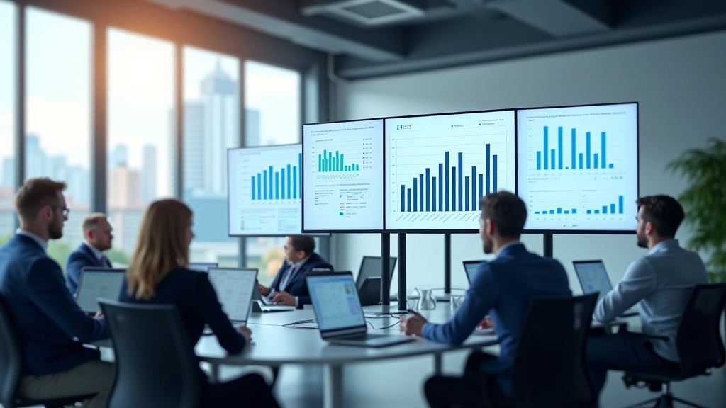 Moderní kancelářské prostředí s grafy a statistikami o demografických trendech