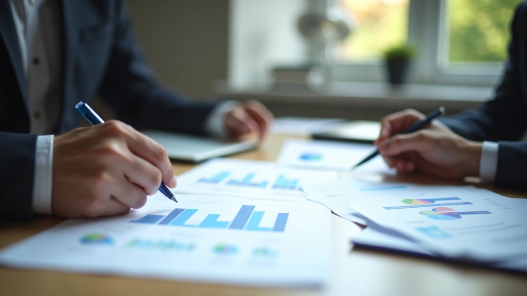 Pracovní kancelář s grafy a statistikami týkajícími se důchodového systému